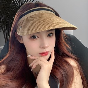 펠리시테 봄여름 패션 라탄 밀짚 썬캡 UV 자외선 차단 썬캡 모자 008