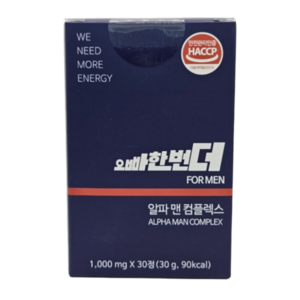 흑야마 알파맨 컴플렉스 오빠한번더 1000mg, 30정, 1개