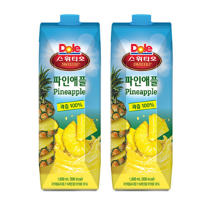 Dole 돌 스위티오 파인애플주스1000mlx2개/돌주스, 1L, 2개