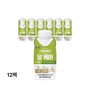 그린비아 당 케어 곡물맛 저당관리 완전균형영양식 200ml, 12개