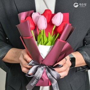 가든잇 로맨틱 튤립 비누꽃다발 + 선물용 케이스, 빨강