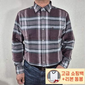 [매장 정품] 닥스 DAKS 남성용 면100% 긴팔 기모 체크셔츠 가을겨울 남방 선물 포장제 동봉 선물용