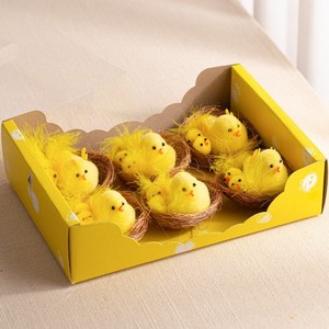 [데코봉봉] 미니 병아리 둥지 한 박스(6개입), 연갈색