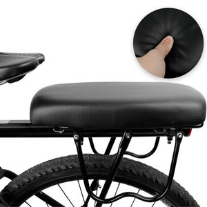 고아웃타운 자전거 뒷자리 안장 6cm 도톰한 쿠션, 블랙, 1개