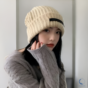 블라하 남여 공용 겨울 방한모자 롱 니트 비니 4 color