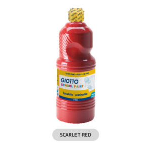 지오토 템페라물감 스쿨페인트 1000ml 대용량, SCARLET RED