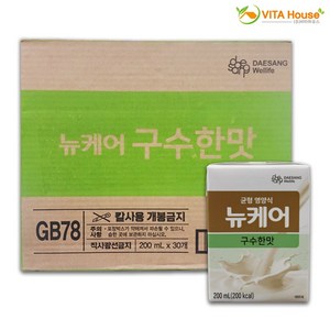 대상웰라이프 뉴케어 환자영양식 구수한맛, 200ml, 30개