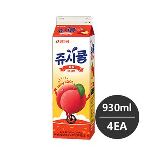 빙그레 쥬시쿨 자두맛, 4개, 930ml