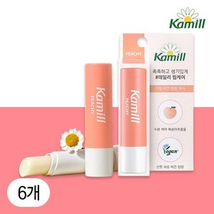 [카밀] 비건 립밤 피치 4.2g x 6개, 피치/과일향