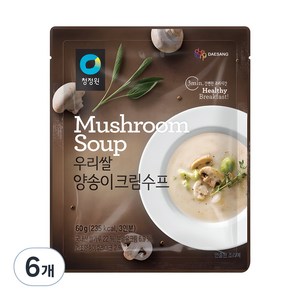 청정원 우리쌀 양송이 크림수프, 60g, 6개