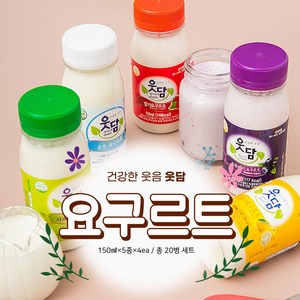 [웃담] 대용량 수제 요거트 마시는 발효 유산균 요구르트 150ml X 20개 - 5가지맛