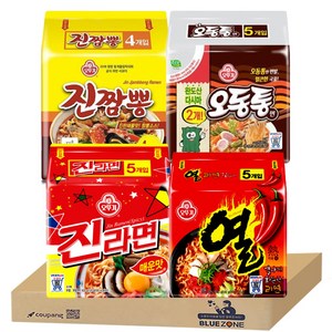블루존 오뚜기 봉지라면 기획세트 (진라면5p+진짬뽕4p+오동통면5p+열라면5p)