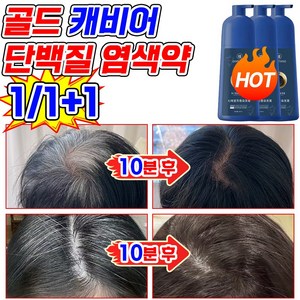 [흰머리 100% 커버] 골드 캐비어 단백질 염색약 쉽고 빠른 염색샴푸 염색제 거품 염색 버블 새치염색약, 1개, 블랙