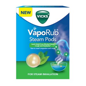 Vicks VapoRub SteamPods(Steam Inhalation elief fom block nose sinus headache cough due to cold), 8개