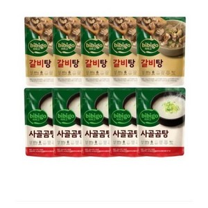 CJ 비비고 갈비탕 400g 5봉+사골곰탕 500g 5봉 묶음, 4.5kg, 1세트