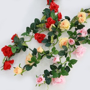 고급 조화 행잉플랜트 컬 장미넝쿨 로즈가랜드 3color, 컬장미넝쿨 레드, 컬장미넝쿨 레드