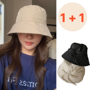 여성 버킷햇 1+1 등산 바캉스 벙거지 시원한 소재 끈 모자