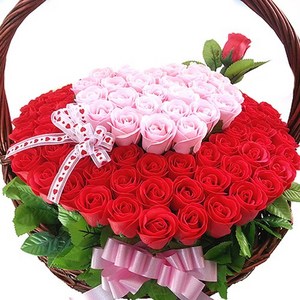 지나로즈 큐피트화살 비누 꽃바구니, 블루, 1개