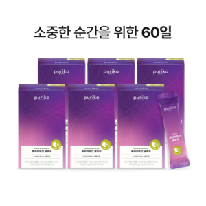 [공식판매처 39% 할인] 퓨리카뮤신 글로우 Glow 키위맛 6box 60포 특허 뮤신 초저분자 피쉬 콜라겐, 6개, 200g