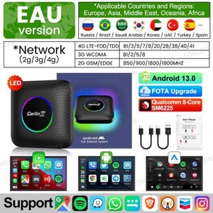 TV SM6225 8 IOS17 신제품 스포티파이 기아 박스 카플레이 2024 13 안드로이드 용 카플레이 어댑터 자동 넷플릭스 무선 박스 128G 스마트 안드로이드, [02] 8GB 128GB, [01] EAU Andoid 13 LED, 2) 8GB 128GB  SM6225 8 코어 EAU, 7) 8GB 128GB  EAU TboxAmbient, 1개