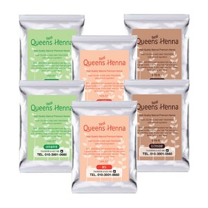리얼퀸즈헤나 정품 6개셋트 천연염색헤나 퀸즈헤나 정품, 6개