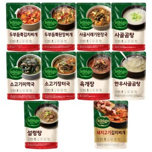 비비고 국 탕 찌개 10종, 1세트, 500g