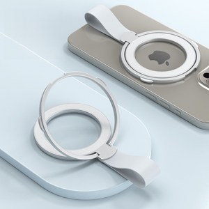 영결무람 맥세이프 360도 마그네틱 핸드폰 거치대 그립톡, 1개, Silver