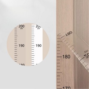 아트릴리 심플 무타공 접착식 키재기 줄자 벽스티커, 투명, 1개