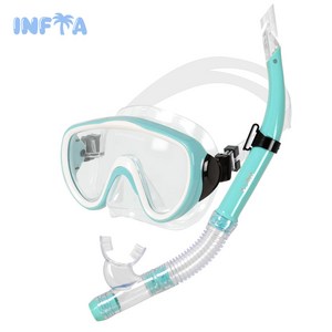 인피아 멀티 피스 스노쿨링 마스크 프리다이빙 스노쿨링 세트, 민트