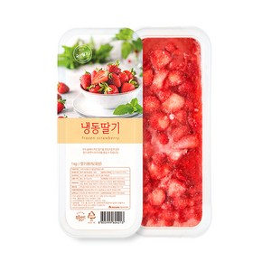 [냉동] 복음자리 가당 트레이딸기 1kg 1박스 (10개) / 스무디 에이드 빙수 디저트, 10개, 1kg(1개)