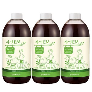 자연EM(1000ml) 3개 활성액 발효액 자연탈취제 쌀뜨물발효액 복합미생물제제, 1L