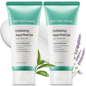 마더메이드 엑스폴리에이팅 아쿠아 녹차 저자극 얼굴각질제거 페이셜 필링젤 필링 각질제거 페이스스크럽, 2개, 100ml