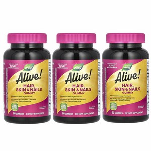 네이처스웨이 3개X 얼라이브콜라겐비오틴함유딸기60구미젤리, NWY11534-3, 60개, 3개