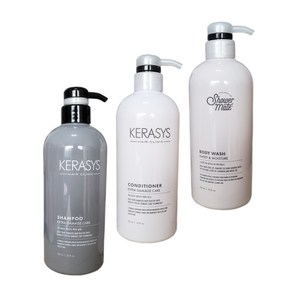 케라시스 샤워메이트 750ml 샴푸+린스(컨디셔너)+바디워시(바디클렌저) 3종 비치용 트리트먼트, 1개