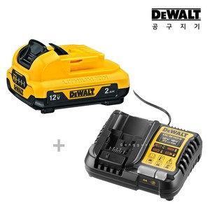 디월트 12V (10.8V) 2.0Ah 리튬이온 배터리 DCB127 + DCB1104 4A 고속 리튬이온 충전기, 1개