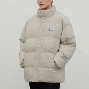 지오엠 오버핏 패치 겨울 웰론 패딩 점퍼