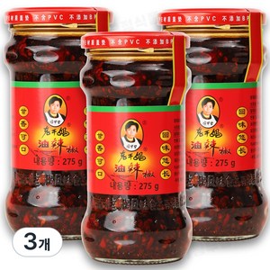 라오간마 라조장 라오깐마 노깐마 유라죠우 고추기름 275g, 3개