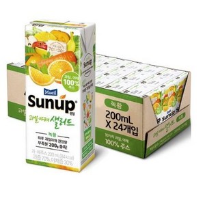 썬업 과일야채샐러드 혼합쥬스 녹황, 200ml, 24개