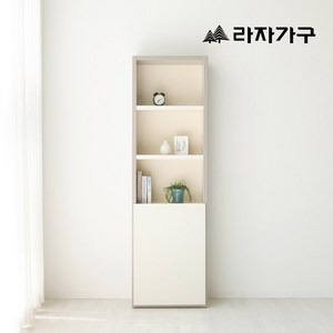 라자가구 메이 5단 600 심플모던 도어형 수납 책장, 그레이