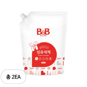 비앤비 섬유 유아 세제 리필, 1.5L, 2개