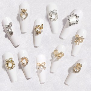 2pcs 네일 메탈 큐빅 골드 실버 파츠 장식 네일데코 네일 쥬얼리 보석파츠, 옵션 2_실버