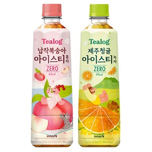 티로그 아이스티 500ml 납작복숭아 홍차 12개+티로그 아이스티500ml 제주청귤 녹차 12개 (총24개입), 12개