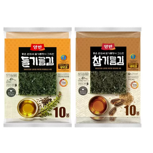 동원 양반 들기름 + 참기름 전장김 20g x 20봉 세트, 1세트