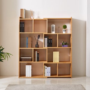 홈스빌 로건 2단 3단 4단 5단 책장 1300 고무나무 원목 확장형 각도조절 책장 (2color) 거실 서재 코너장, 로건 4단 책장 1100, 내추럴