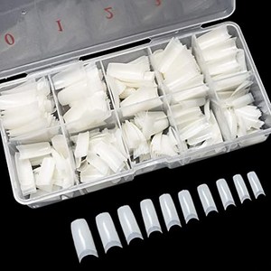 500PCS Natural False Nails Tips Lady French Style Acrylic Artificial Tip Manicure with Box of 10 S TIP-500S-1