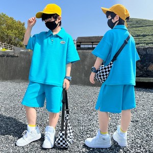 초등생 남아 카라 반팔 티셔츠+반바지 세트(G74)