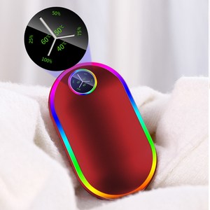 휴대용 레인보우 LED 손난로 보조배터리 파아란마을, 레드