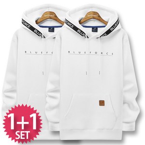 블루포스 레이픈 후드티 1+1세트 2장 묶음 [국내생산] 남여공용 레터링 긴팔 티셔츠