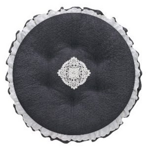 줄누비 면 레이스 원형 대 방석 60cmX60cm