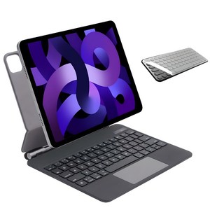 아이패드 에어7/6/5/4세대 프로 1/2/3/4/5/6/7/8세대 11/12.9/13인치 10/11세대 호환 매직 키보드 블루투스 한글각인 iPad Air/PRO 케이스나라, 블랙-한글 각인